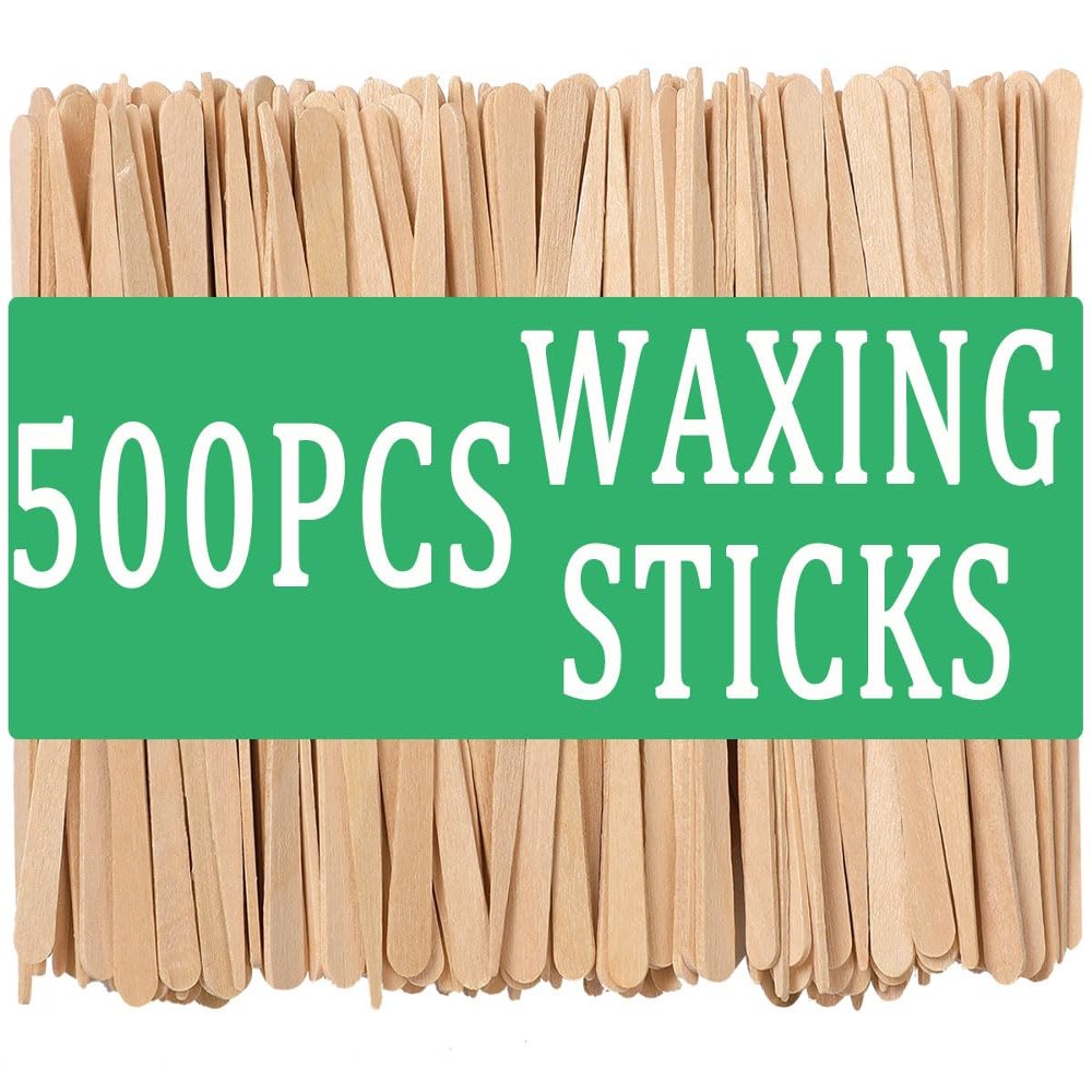 500Pcs Waxing Sticks for Hair Removal - Borogo Eyebrow, Lip, Nose Small Waxing Applicator Sticks for Hair Removal and Smooth Skin - Spa and Home Usage