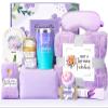 Birthday Gifts for Women Self Care Friendship Gifts, Lavender Relaxing Spa Gifts Basket Care Package w/ Luxury Flannel Blanket 20 Oz Tumbler, Unique Mothers Day Gift for Mom Her Friend Sister Wife view 1