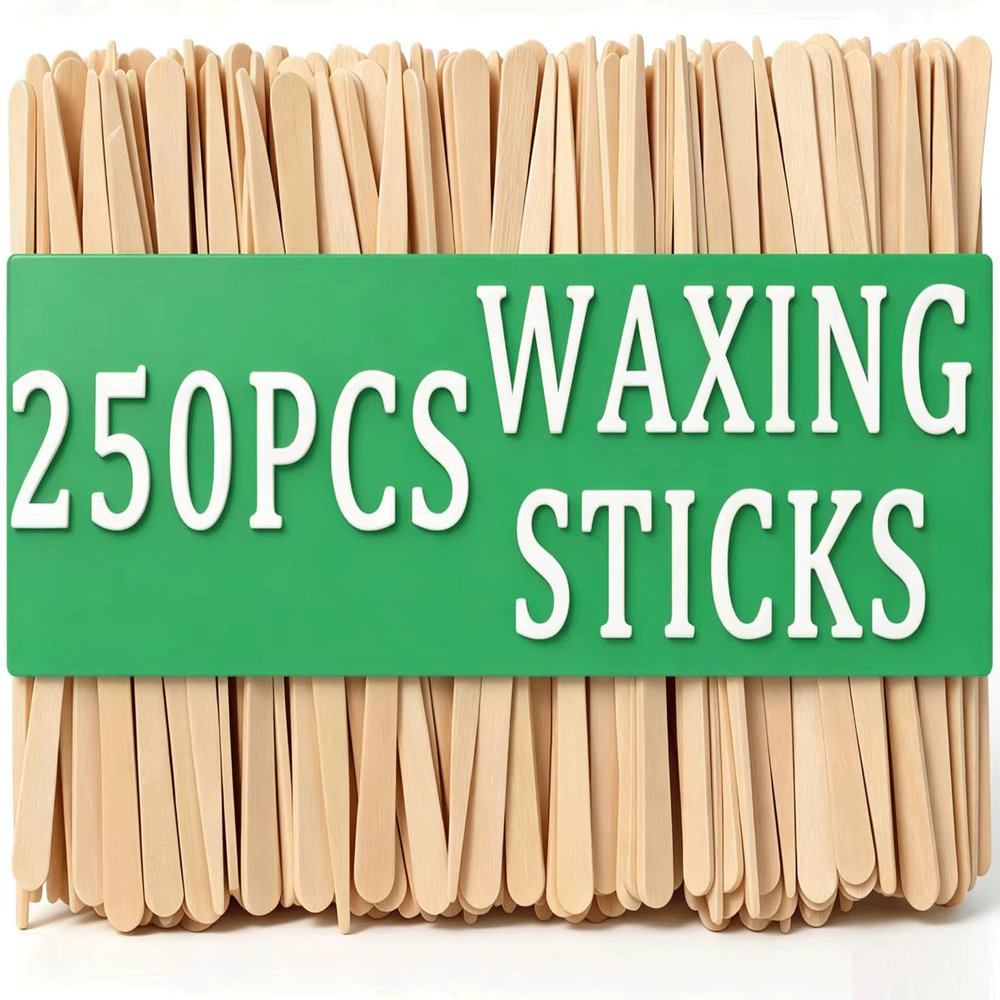 250Pcs Waxing Sticks for Hair Removal - Borogo Eyebrow, Lip, Nose Small Waxing Applicator Sticks for Hair Removal and Smooth Skin - Spa and Home Usage