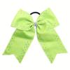 10pcs Large Cheer Bow with Rhinestones, 7 Inch Hair Tie, Neon Green hair bows for girls view 1