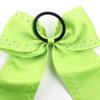 10pcs Large Cheer Bow with Rhinestones, 7 Inch Hair Tie, Neon Green hair bows for girls view 2