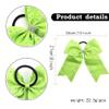 10pcs Large Cheer Bow with Rhinestones, 7 Inch Hair Tie, Neon Green hair bows for girls view 3