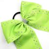 10pcs Large Cheer Bow with Rhinestones, 7 Inch Hair Tie, Neon Green hair bows for girls view 4