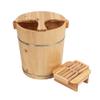 5JJJLOOOPP Natural Wooden Foot Bath Bucket Pedicure Basin High 40cm Foot Washing Barrel Foot Bath Barrel Foot Pedicure Barrel Foot Pine Barrel with Lid I A (G) view 1
