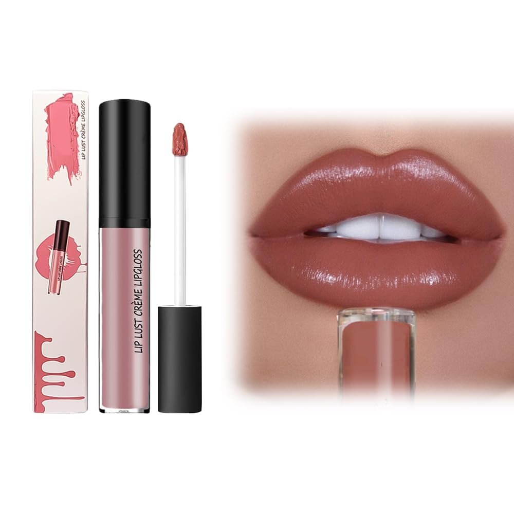 12 Colors Cream Texture Lipstick, New No Fade Velvet Matte Liquid Lipstick Long-Lasting Moisturizing Lipsticks, Waterproof Long Lasting Lipsticks Lip Plumper Gloss Natural Hydrating Lipstick (#07)