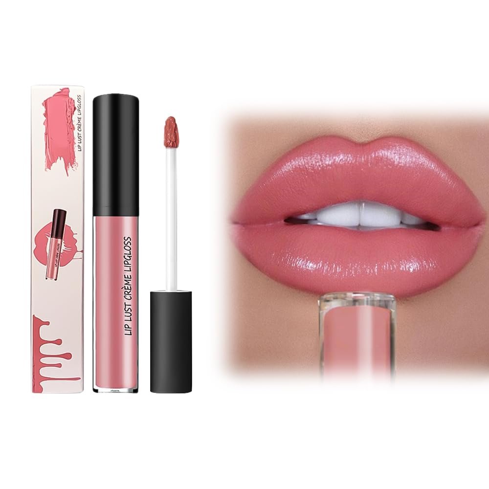 12 Colors Cream Texture Lipstick, New No Fade Velvet Matte Liquid Lipstick Long-Lasting Moisturizing Lipsticks, Waterproof Long Lasting Lipsticks Lip Plumper Gloss Natural Hydrating Lipstick (#04)