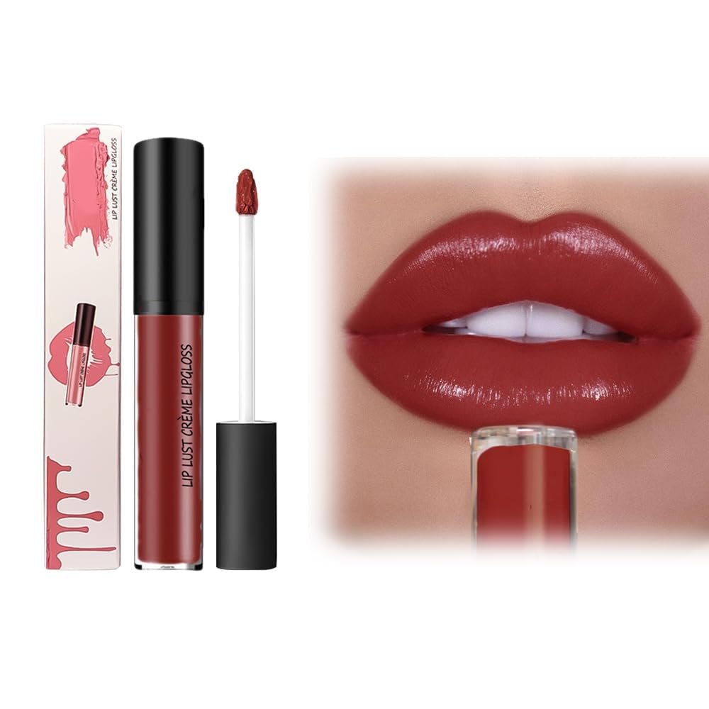 12 Colors Cream Texture Lipstick, New No Fade Velvet Matte Liquid Lipstick Long-Lasting Moisturizing Lipsticks, Waterproof Long Lasting Lipsticks Lip Plumper Gloss Natural Hydrating Lipstick (#09)