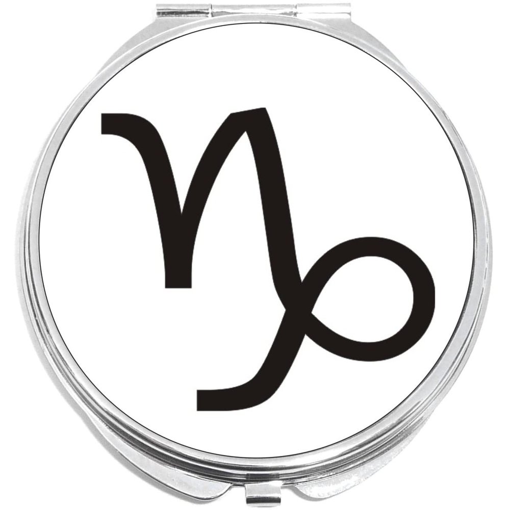 NewCharms Capricorn Zodiac Compact with Mirrors - Perfect Pocket and Purse Size Folding Mirror for Applying Make Up Anywhere
