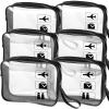 TSA Approved Toiletry Bag Carry on Airport Airline Compliant 6Pcs,6 Packs Clear Travel Bags for Toiletries,Clear Makeup Bag Toiletry bags Quart Size Traveling, Black view 1