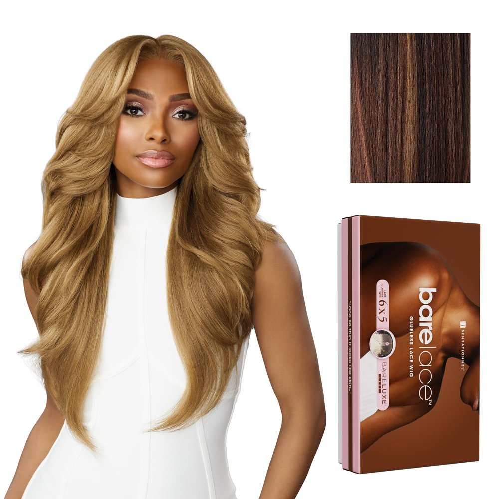 Sensationnel Bare Lace 6X5 Lacewig - Unit 3 Lacefrontal Glueless Synthetic 180 Degree Preplucked Hairline (BALAYAGECHOCOLATE)