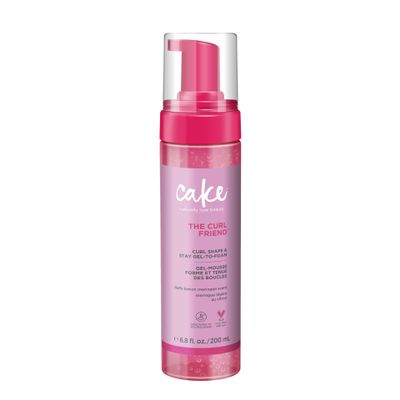 Cake Beauty Gel-to-Foam Curl Styler, The Curl Friend High Hold & Definition - Frizz Protection- Infused with Coconut Oil & Shea Butter - For Curly Hair- 6.8 fl oz./ 200 mL