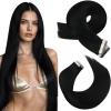10 Inch 2 Packs Total 110G Hair Extensions Bundle-30G Black Tape in Hair Extensions+80G Balayage Brown and Blonde Clip in Hair Extensions view 1
