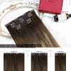 10 Inch 2 Packs Total 110G Hair Extensions Bundle-30G Black Tape in Hair Extensions+80G Balayage Brown and Blonde Clip in Hair Extensions view 4