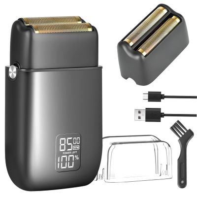 Electric Razor for Men, Electric Foil Shavers, 3-Speed Foil Shaver with Double Floating Blades, IPX7 Waterproof Wet/Dry Shaver, 90 Min Runtime, LED Display, Travel Lock, Gifts for Men