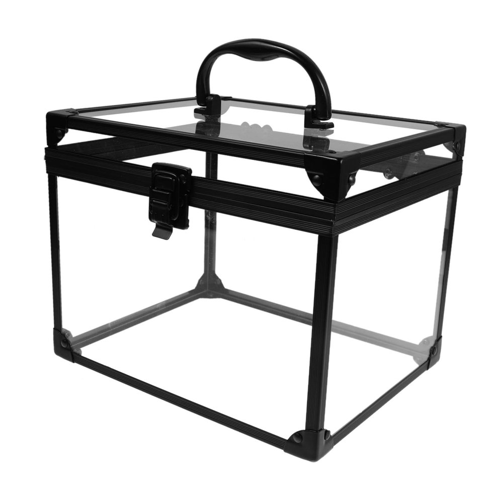ASAKKURA Clear Makeup Train Case with Lockable Design Capacity Transparent Cosmetic Organizer for Jewelry Makeup Items Elegant Storage Box for Vanity Travel