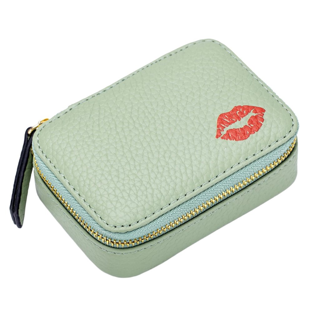 Joygoodta Lipstick Case with Mirror, Leather Mini Lipstick Holder for Purse, Easy to Clean Portable Travel Case with Mirror for Purse Suitable Daily Touch-Up