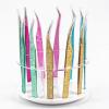 12 Holes Acrylic Rotatable Tweezers Holder Eyelash Makeup Grafting Tweezer Display Stand Extensions Organizer (White) view 1