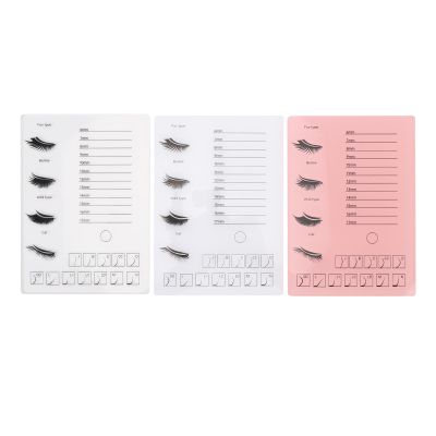 3 PCS Eyelash Extension Pallet Tray, False Lash Holder Grafting Eyelash Tray Storage, Clear Acrylic Eyelash Storage Box Makeup Organizer with 12 Types Display, Clear Scale