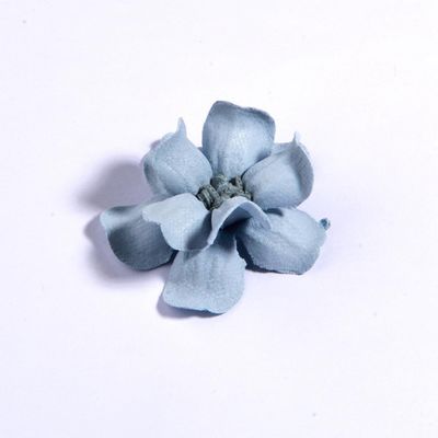 Silk Chiffon Flower Hair Accessories, Mint Blue with Gold Center, 10 Pieces (10Pcs DM678)