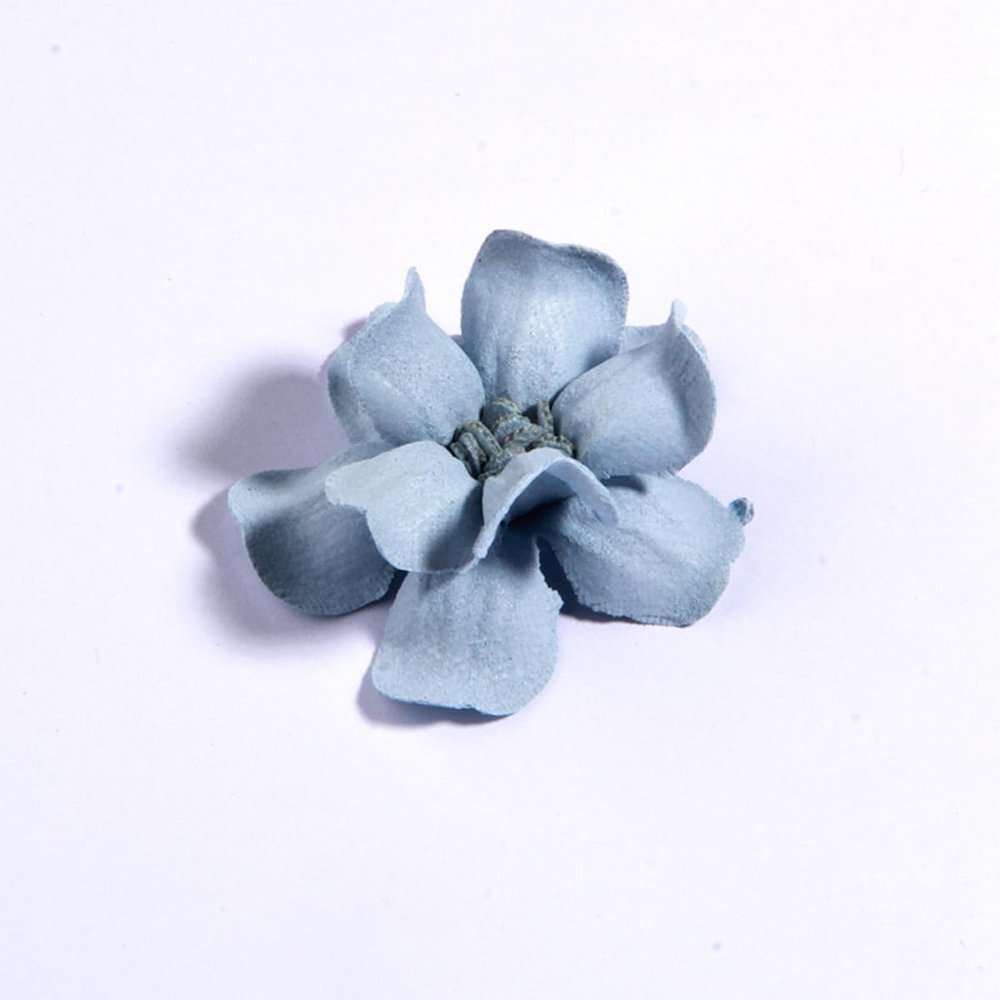 Silk Chiffon Flower Hair Accessories, Mint Blue with Gold Center, 10 Pieces (10Pcs DM678)