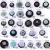 Silk Chiffon Flower Hair Accessories, Mint Blue with Gold Center, 10 Pieces (10Pcs DM678) view 2