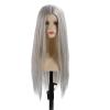 shenruifa Long Straight Wigs Middle Center Part Long Full Hair Wigs with Built in Hairnet Heat High Density Wig for Cosplay Parties, Daily Wear (Silver White) view 4
