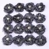 Silk Chiffon Flower Hair Accessories, Mint Blue with Gold Center, 10 Pieces (10Pcs #2) view 1