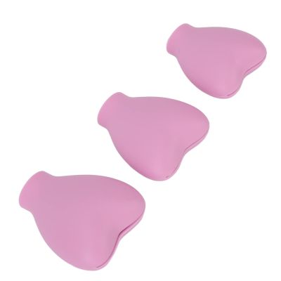 3pcs Silicone Heart Shaped Makeup Brush Cover Cute and Beautiful Cosmetic Brush Easy to Use for Women Girls At Home or Traveling (Pink)