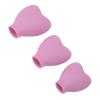 3pcs Silicone Heart Shaped Makeup Brush Cover Cute and Beautiful Cosmetic Brush Easy to Use for Women Girls At Home or Traveling (Pink) view 3