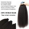 Tape in Hair Extensions Kinky Straight Tape In Extensions Real Human Hair Natural Black 14"-26" 20Pcs Strong Seamless Skin Weft Tape in Human Hair Extensions for Black Women Tape in Extensions(22 inch view 3