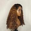 13x4 lace Short Bob Water Deep Wave Medium Auburn Dark Reddish Brown #T1B/30/4 Color With Curly Baby Hair HD Transparent Lace Front Wig 150% Density Glueless Wig Real Human Hair Brazilian remy hair view 1