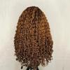 13x4 lace Short Bob Water Deep Wave Medium Auburn Dark Reddish Brown #T1B/30/4 Color With Curly Baby Hair HD Transparent Lace Front Wig 150% Density Glueless Wig Real Human Hair Brazilian remy hair view 2