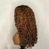 13x4 lace Short Bob Water Deep Wave Medium Auburn Dark Reddish Brown #T1B/30/4 Color With Curly Baby Hair HD Transparent Lace Front Wig 150% Density Glueless Wig Real Human Hair Brazilian remy hair view 3