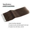 Tape in Hair Extensions Tape in Hair Extensions 20Pcs 50g Seamless Skin Weft Tape in Human Hair Extensions #2 Dark Brown Silky Straight Remy Hair Tape in Extensions Tape in Extensions(18 inches) view 3