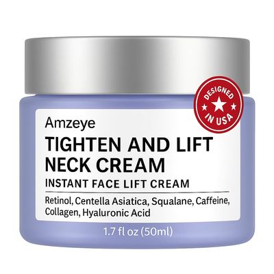 AMZEYE Tighten and Lift Neck Cream, Instant Face Lift Cream, 1.7 fl oz, Firming Fine lines, Loose & Sagging On Face, Decollete & Other Skin Areas