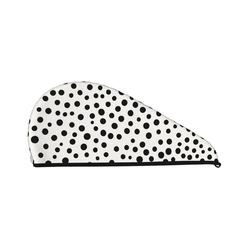 GDSHJKLW Black Dot Drying Hair Caps Super Absorbent Soft Hair Drying Towel Quick Dry Coral Velvet Hair Drying Cap Hair Turban for Women Wet Hair Long Thick Hair