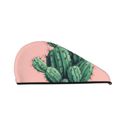 GDSHJKLW Cactus Drying Hair Caps Super Absorbent Soft Hair Drying Towel Quick Dry Coral Velvet Hair Drying Cap Hair Turban for Women Wet Hair Long Thick Hair