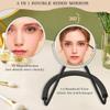 XWZMR Double Sided Mirror to See Back of Head,Big Size 360self Haircut Hands Free Adjustable Mirror,Standard Viewing and 5X Magnification for Women Man,Arm Flexible to Around The Neck view 2