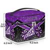 Ioracida Custom Cheerleader Cosmetic Bag with Name, Personalized Cheerleader Makeup Bag Gift for Women Cheer Team Gift Ideas for Birthday, Purple Glitter Jewellery Box view 3