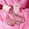 9pcs Gold Makeup Brush Set, Toothbrush Type Makeup Brush Full Set of Loose Powder Professional Foundation Highlight Concealer Brush (9 Brush + Pink Bucket) view 2