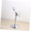 1pc Portable Makeup Mirror Adjustable Makeup Mirror Round Makeup Mirror Hand Mirror Makeup Table Mirror with Stand Round Dinner Table Vanity Mirror Miss Dressin (Silver 30L x 18.5W view 4