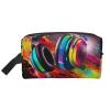 LHBWCVN Travel Toiletry Bag for Women Men Leather Makeup Bag Large Portable Travel Organizer Colorful Music Cosmetic Bag with Hanging Hook Travel Bathroom Bag Zipper Pouch Purse view 1
