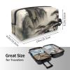 LHBWCVN Travel Toiletry Bag for Women Men Leather Makeup Bag Large Portable Travel Organizer Chinese Landscape Painting Cosmetic Bag with Hanging Hook Travel Bathroom Bag Zipper Pouch Purse view 4