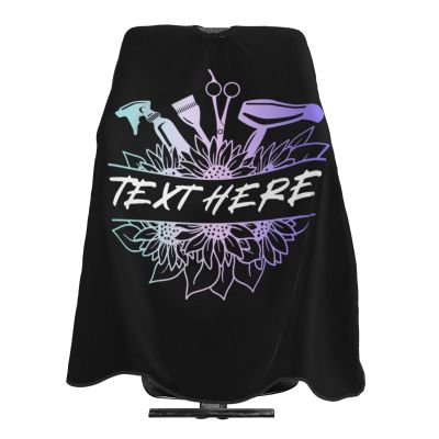 Custom Barbershop Flower Barber Cape for Men Personalized Logo Text Professional Hair Cutting Cape Customized Salon Haircut Apron for Home Salon Barbershop