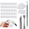 SUTOZMIWE Metal Silver Cuticle Pusher, Dual Ended Cuticle Remover and 100 Grit Sandpaper Sheets, Stainless Steel Durable Pedicure Manicure Tools for Fingernails and Toenails Dead Skin view 1