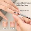 SUTOZMIWE Metal Silver Cuticle Pusher, Dual Ended Cuticle Remover and 100 Grit Sandpaper Sheets, Stainless Steel Durable Pedicure Manicure Tools for Fingernails and Toenails Dead Skin view 4