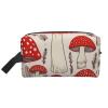 LHBWCVN Travel Toiletry Bag for Women Men Leather Makeup Bag Large Portable Travel Organizer Red White Mushroom Cosmetic Bag with Hanging Hook Travel Bathroom Bag Zipper Pouch Purse view 1