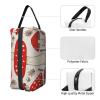LHBWCVN Travel Toiletry Bag for Women Men Leather Makeup Bag Large Portable Travel Organizer Red White Mushroom Cosmetic Bag with Hanging Hook Travel Bathroom Bag Zipper Pouch Purse view 3