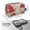 LHBWCVN Travel Toiletry Bag for Women Men Leather Makeup Bag Large Portable Travel Organizer Red White Mushroom Cosmetic Bag with Hanging Hook Travel Bathroom Bag Zipper Pouch Purse view 4