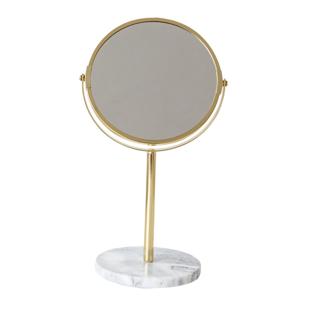 1pc Marble Vanity Mirror Adjustable Makeup Mirror Luxury Mirror with Stand Desktop Mirror Multi Angle Mirror Desk Mirror Portable Raotating Dresser One-Way